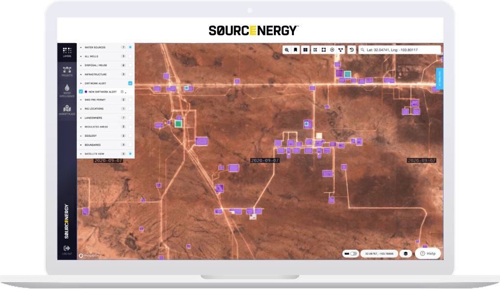 Upstream oilfield analytics from Sourcenergy let's you see drilling pad activivty ahead of the permit and the rig